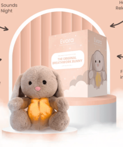 Mykro™ Breathing Rabbit Sleep Companion – 2025 Soothing Plush Toy with Light & Sound
