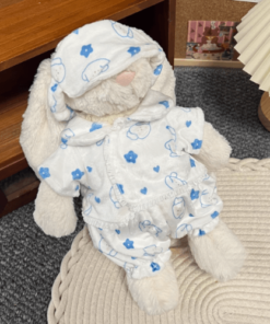 Cream Pup Pajama Set – Sleepy Dog Print & Eye Mask (for Bashful Bunny Medium)