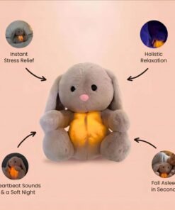 Mykro™ Breathing Rabbit Sleep Companion – 2025 Soothing Plush Toy with Light & Sound