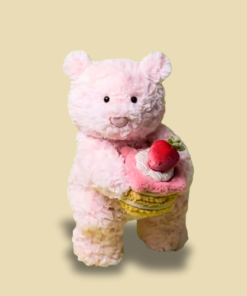 Leola Bear with Strawberry Cake